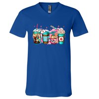 Nurse Fuel Coffee Pink Lover Nursing Caffeinated Lover Gift V-Neck T-Shirt