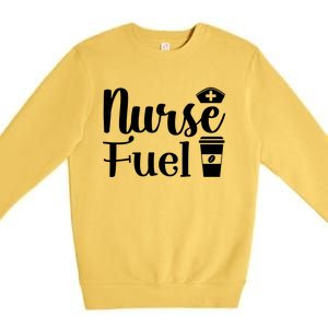 Nurse Fuel Coffee Cappuccino Gift Premium Crewneck Sweatshirt