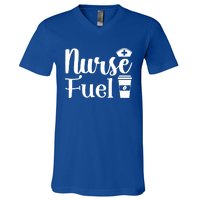 Nurse Fuel Coffee Cappuccino Gift V-Neck T-Shirt