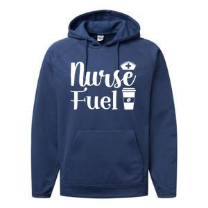 Nurse Fuel Coffee Cappuccino Gift Performance Fleece Hoodie