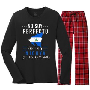 Nicaragua Flag Camiseta Nicaraguan Nicoya Pinoleros Hombre Women's Long Sleeve Flannel Pajama Set 