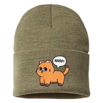 Narp! Funny Cat Lover Sustainable Knit Beanie