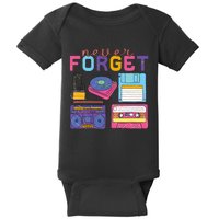 Never Forget Cassette Floppy Disk VHS CD Baby Bodysuit