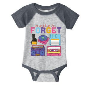 Never Forget Cassette Floppy Disk VHS CD Infant Baby Jersey Bodysuit