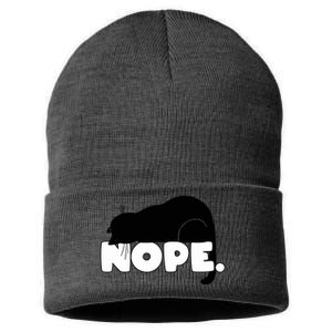 Nope Funny Cat Cat Lover Cat Humor Cute Cat Gift Sustainable Knit Beanie