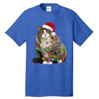 Norwegian Forest Cat Christmas Lights Xmas Cat Lover Gift Tall T-Shirt