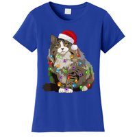 Norwegian Forest Cat Christmas Lights Xmas Cat Lover Gift Women's T-Shirt