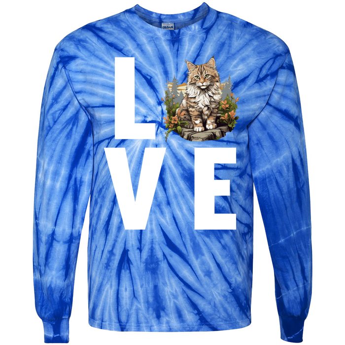 Norwegian Forest Cats Norwegian Forest Cat Gift Tie-Dye Long Sleeve Shirt