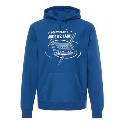 Never Forget Cassette Tape Old School Gift Premium Hoodie