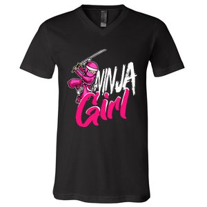 Ninja Fighter Costume Ninja V-Neck T-Shirt