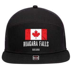 Niagara Falls CANADA CANADIAN Flag 7 Panel Mesh Trucker Snapback Hat