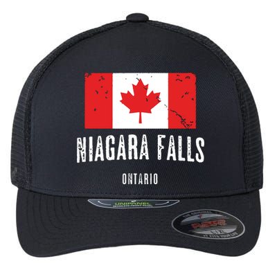 Niagara Falls CANADA CANADIAN Flag Flexfit Unipanel Trucker Cap