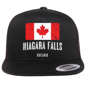 Niagara Falls CANADA CANADIAN Flag Flat Bill Trucker Hat