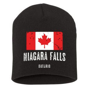 Niagara Falls CANADA CANADIAN Flag Short Acrylic Beanie