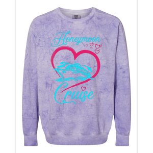 Newlywed FunLoving Couples Honeymoon Cruise Colorblast Crewneck Sweatshirt