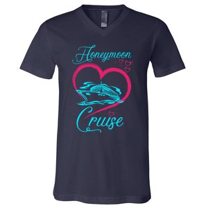 Newlywed FunLoving Couples Honeymoon Cruise V-Neck T-Shirt