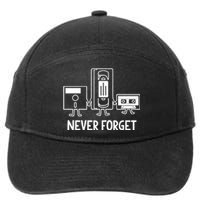 Never Forget Cassette Tape Vhs Gamer Old School 7-Panel Snapback Hat