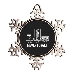 Never Forget Cassette Tape Vhs Gamer Old School Metallic Star Ornament