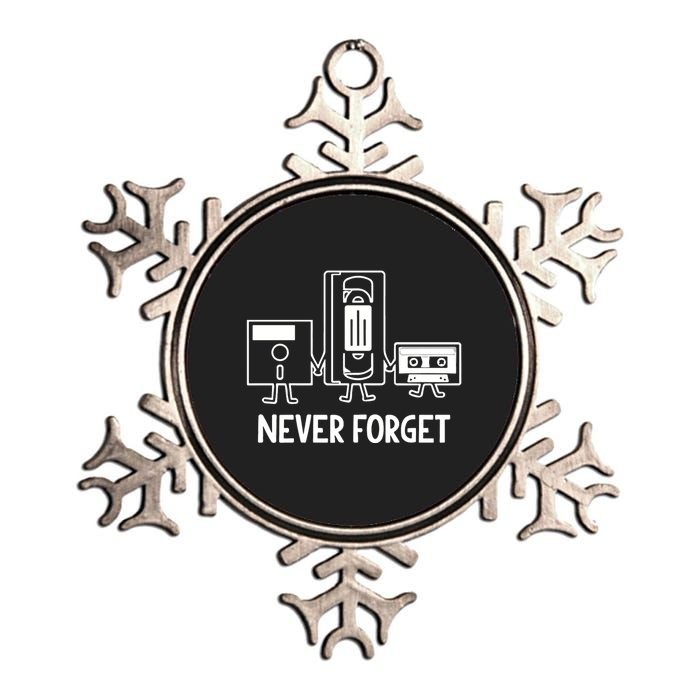 Never Forget Cassette Tape Vhs Gamer Old School Metallic Star Ornament