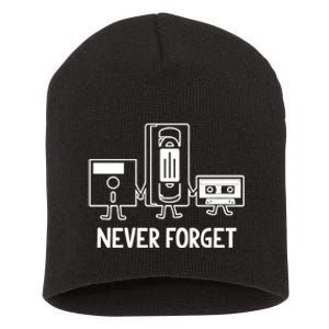 Never Forget Cassette Tape Vhs Gamer Old School Short Acrylic Beanie