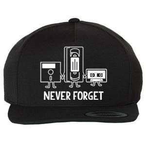 Never Forget Cassette Tape Vhs Gamer Old School Wool Snapback Cap