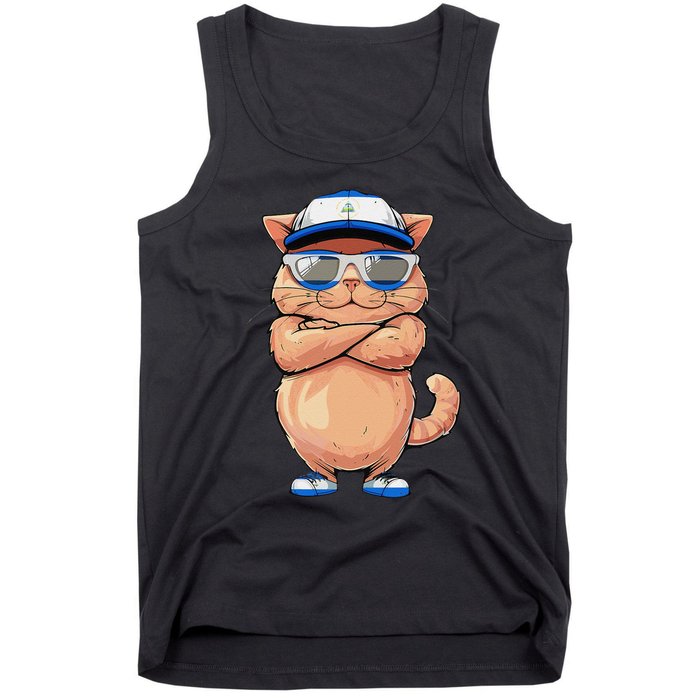 Nicaraguan Flag Cat Mom Souvenirs Products Kitten Nicaragua Tank Top