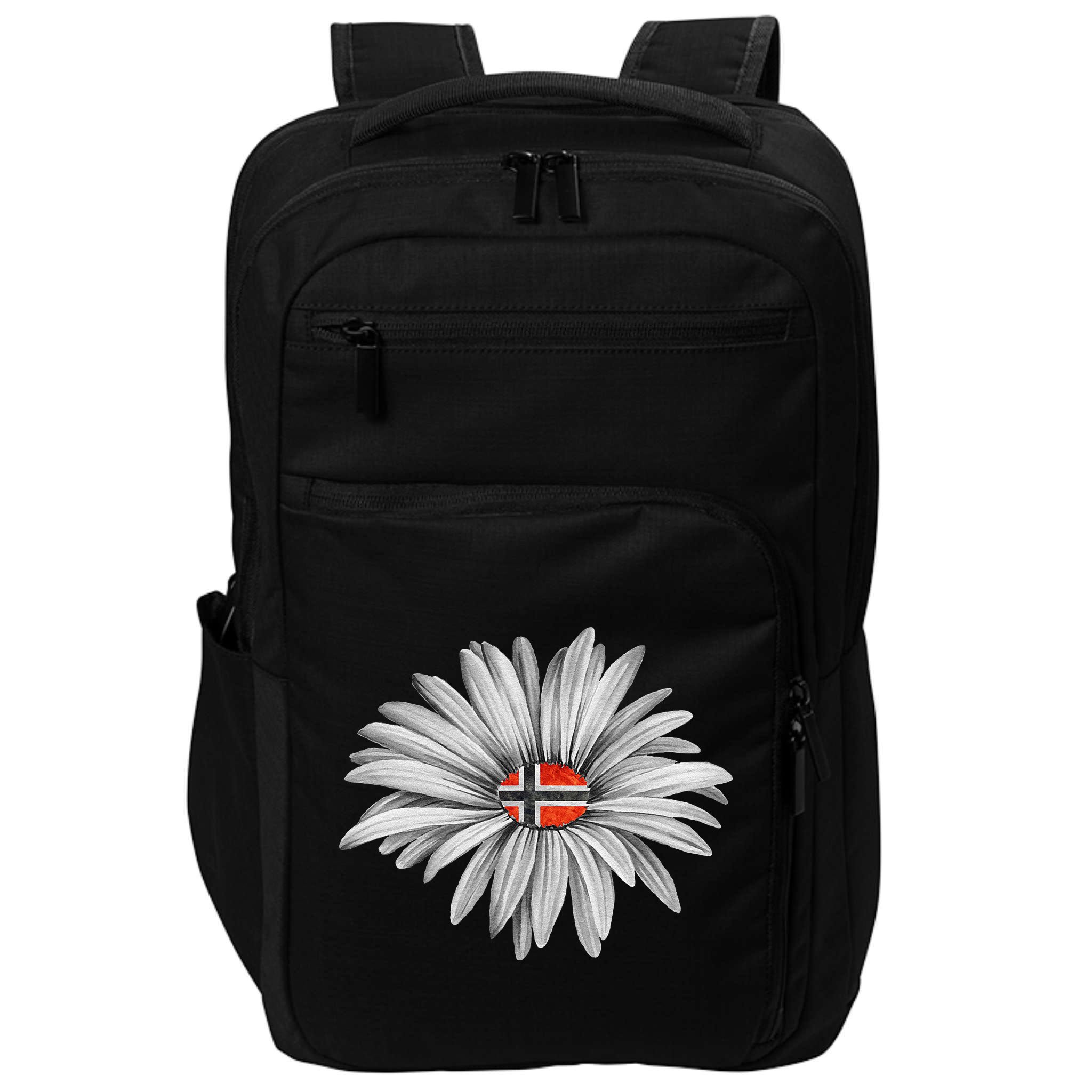 Norwegian Flag Daisy Trendy For Summer Cruise Norway Travel Impact Tech Backpack
