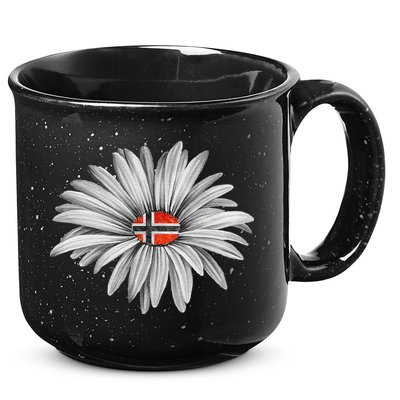 Norwegian Flag Daisy Trendy For Summer Cruise Norway Travel 15oz Campfire Ceramic Mug