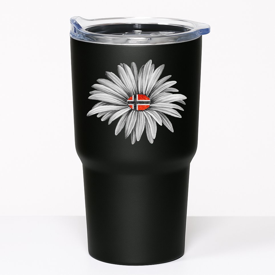 Norwegian Flag Daisy Trendy For Summer Cruise Norway Travel Tumbler