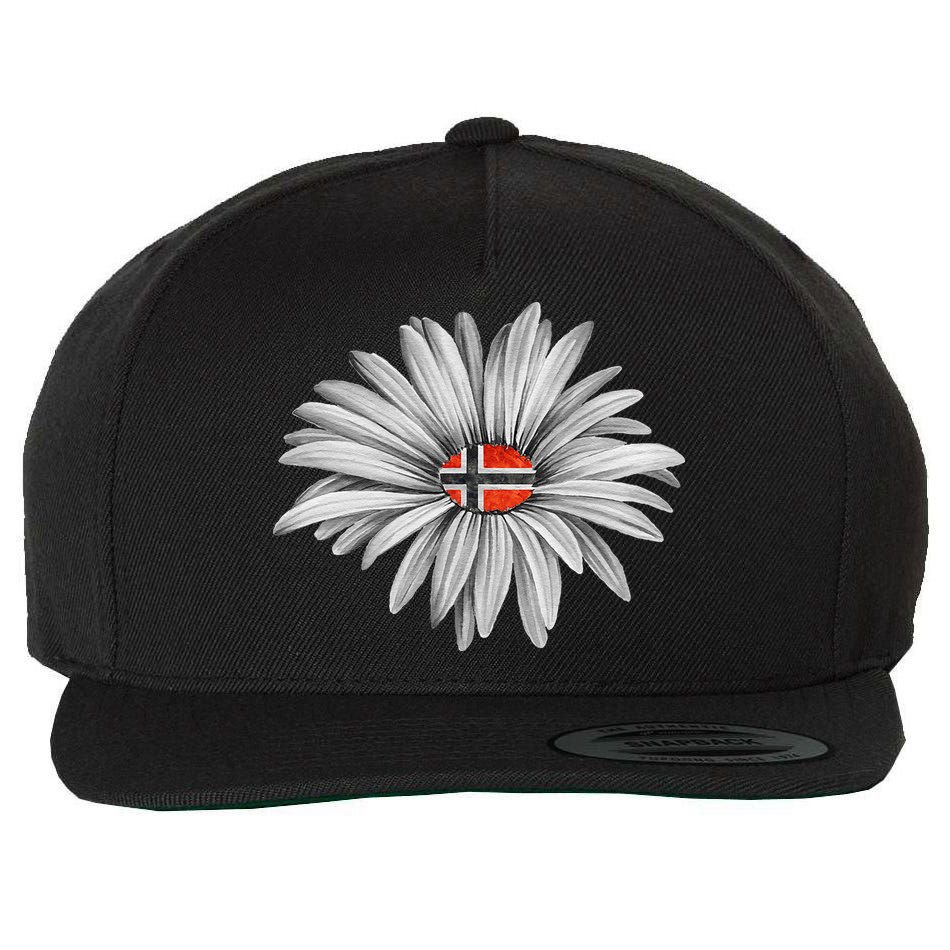 Norwegian Flag Daisy Trendy For Summer Cruise Norway Travel Wool Snapback Cap