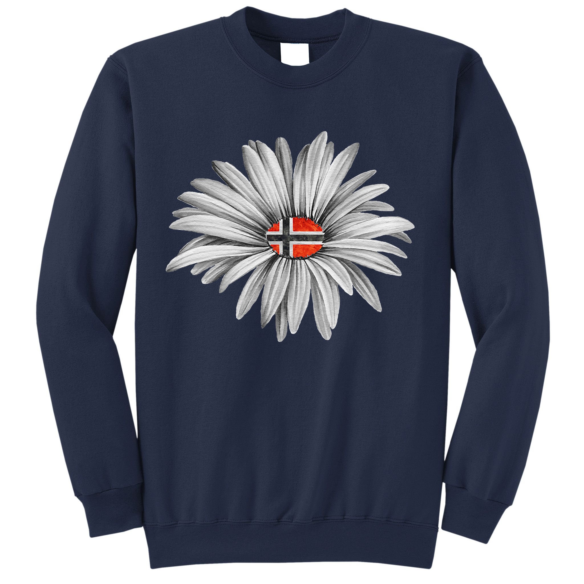 Norwegian Flag Daisy Trendy For Summer Cruise Norway Travel Sweatshirt