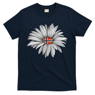 Norwegian Flag Daisy Trendy For Summer Cruise Norway Travel T-Shirt