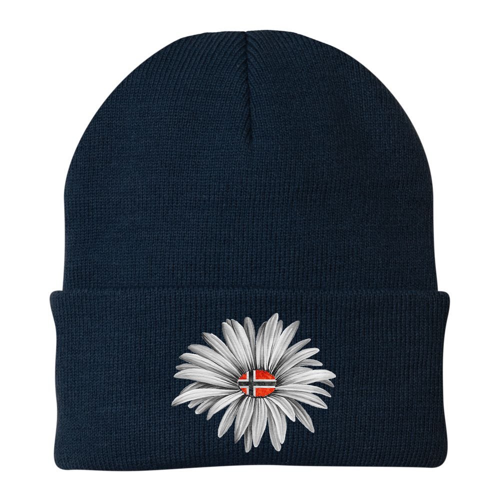 Norwegian Flag Daisy Trendy For Summer Cruise Norway Travel Beanie