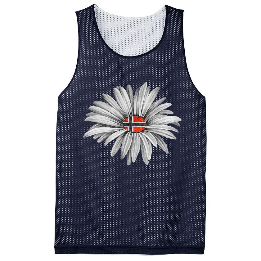 Norwegian Flag Daisy Trendy For Summer Cruise Norway Travel Mesh Reversible Basketball Jersey Tank