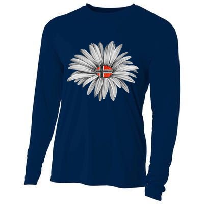 Norwegian Flag Daisy Trendy For Summer Cruise Norway Travel Cooling Performance Long Sleeve Crew