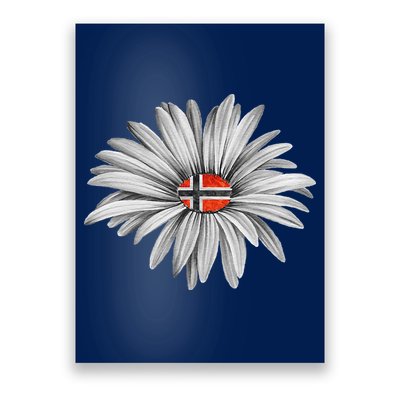 Norwegian Flag Daisy Trendy For Summer Cruise Norway Travel Poster