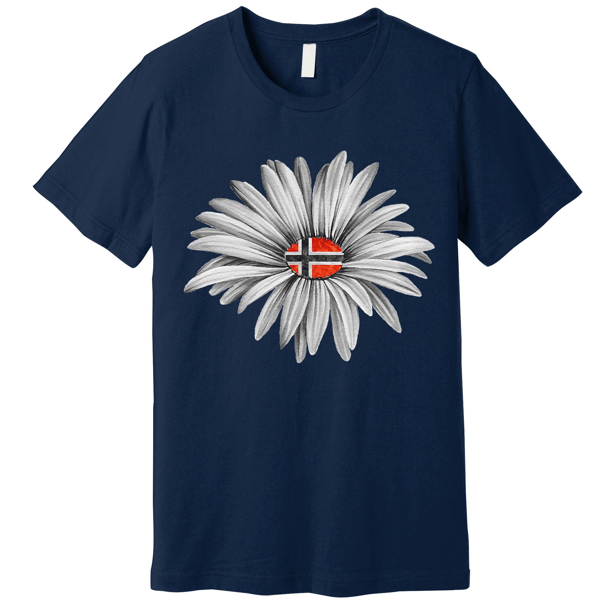 Norwegian Flag Daisy Trendy For Summer Cruise Norway Travel Premium T-Shirt