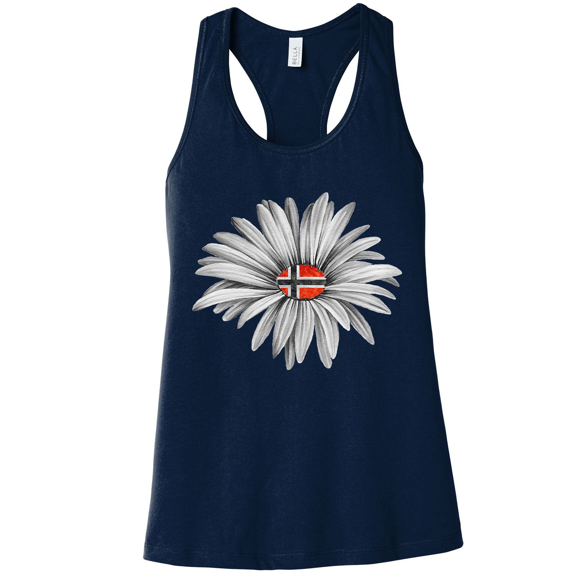 Norwegian Flag Daisy Trendy For Summer Cruise Norway Travel Womens Tank Top