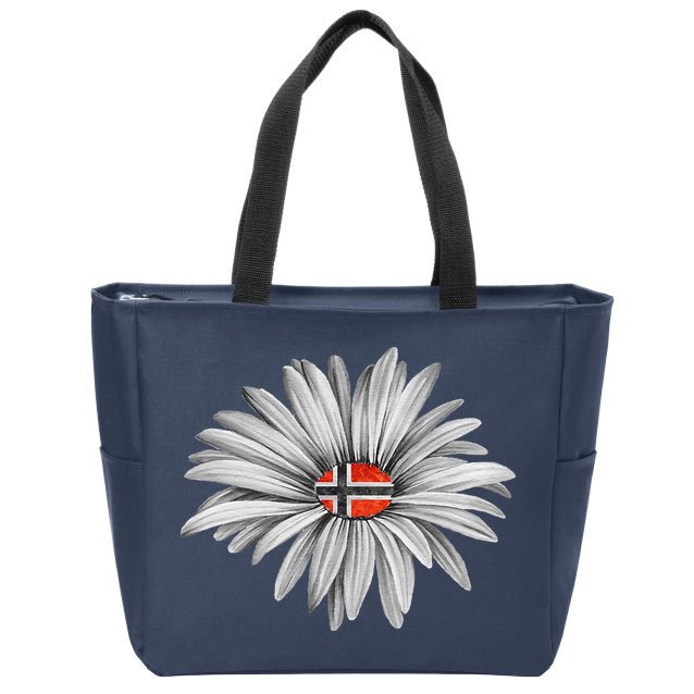 Norwegian Flag Daisy Trendy For Summer Cruise Norway Travel Zip Tote Bag