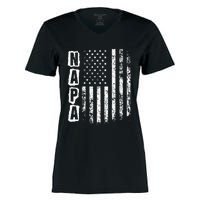 Napa FatherS Day American Flag 4th Of July Women's Momentum V-Neck T-Shirt