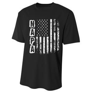 Napa FatherS Day American Flag 4th Of July Performance Sprint T-Shirt