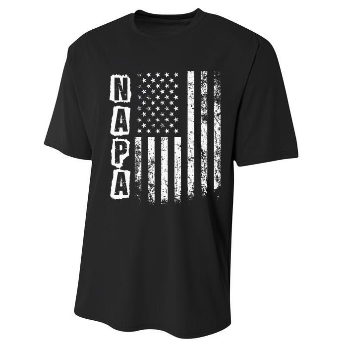 Napa FatherS Day American Flag 4th Of July Performance Sprint T-Shirt