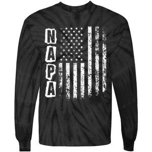 Napa FatherS Day American Flag 4th Of July Tie-Dye Long Sleeve Shirt