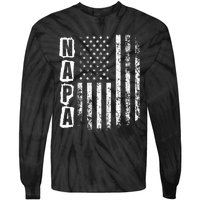 Napa FatherS Day American Flag 4th Of July Tie-Dye Long Sleeve Shirt