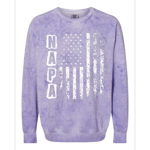 Napa FatherS Day American Flag 4th Of July Colorblast Crewneck Sweatshirt