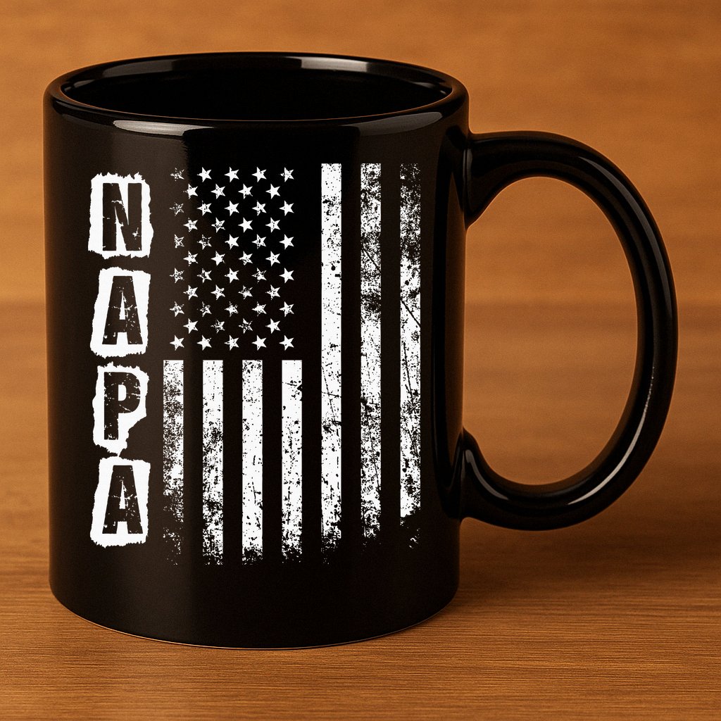 Napa FatherS Day American Flag 4th Of July 11oz C Handle Ceramic Mug