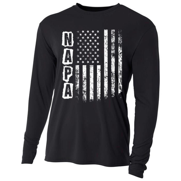 Napa FatherS Day American Flag 4th Of July Cooling Performance Long Sleeve Crew