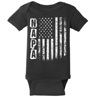 Napa FatherS Day American Flag 4th Of July Baby Bodysuit