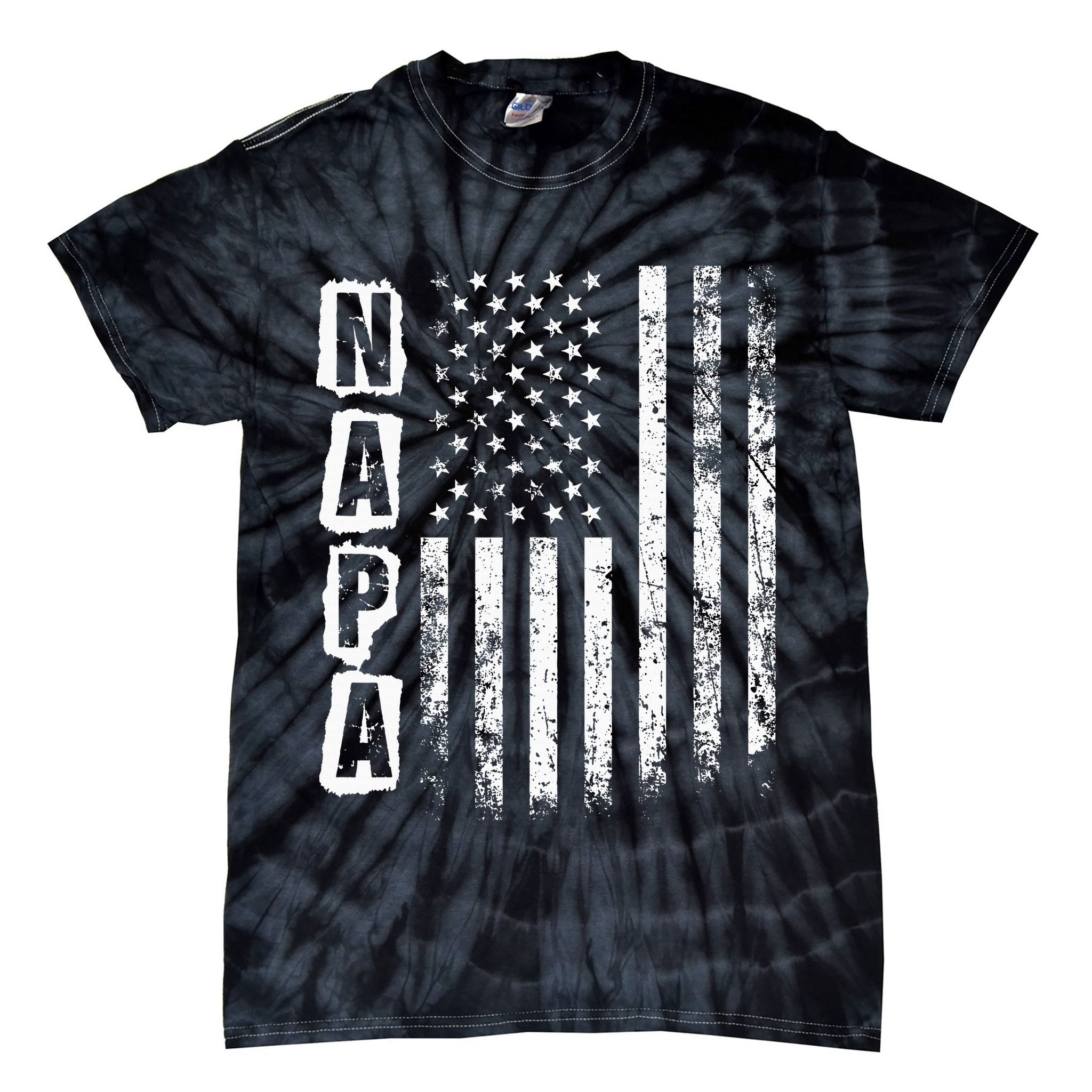 Napa FatherS Day American Flag 4th Of July Tie-Dye T-Shirt