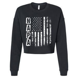 Napa FatherS Day American Flag 4th Of July Cropped Pullover Crew